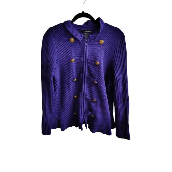 Denim 27/7 Blue knit double button cardigan - Picture 2 of 7